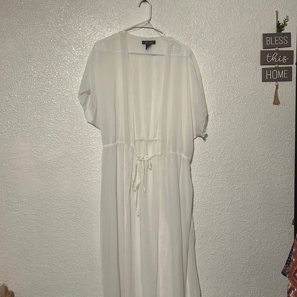 Miss Lili Tops - Sheer white duster/cover-up
